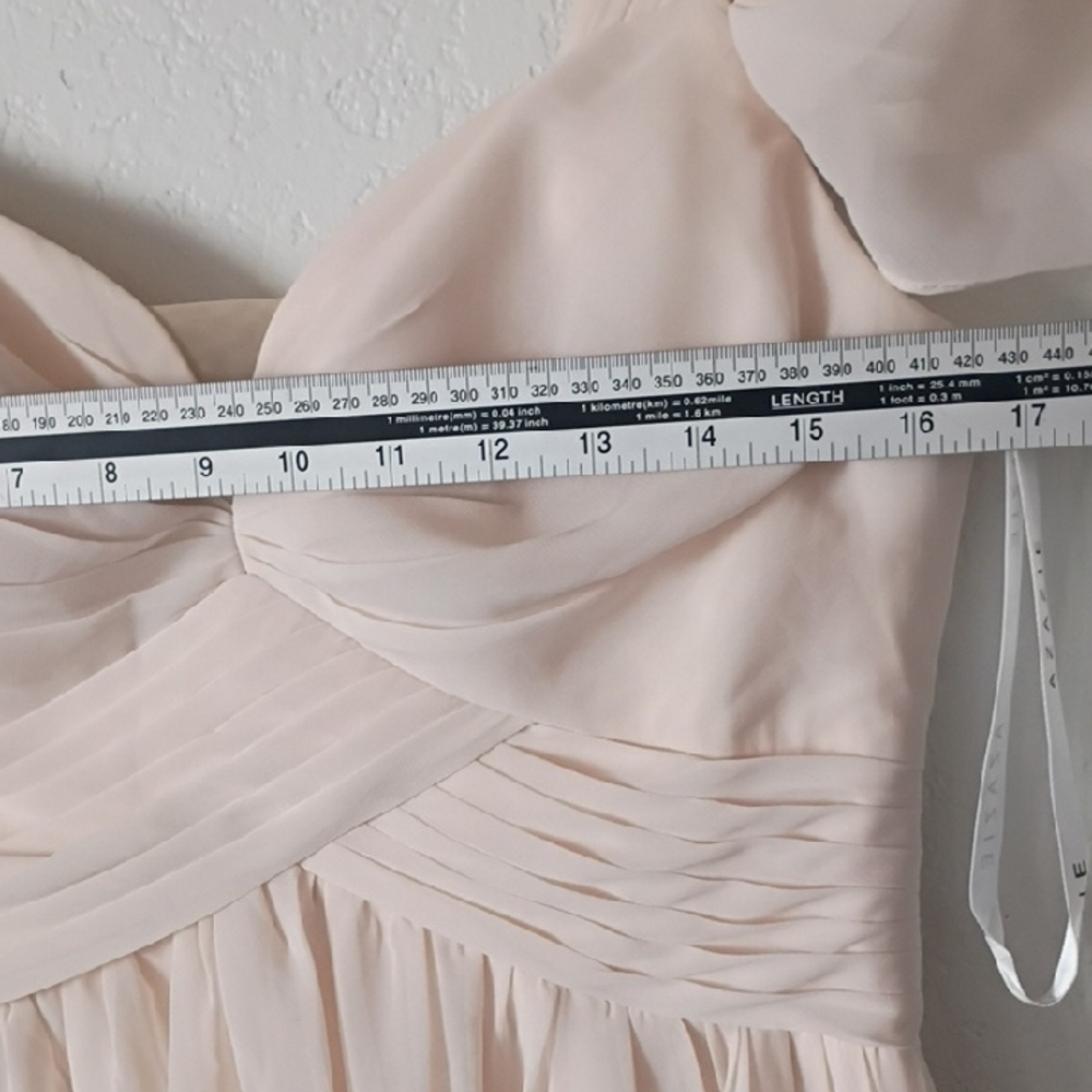 Azazie Lianne Cream Alabaster Bridesmaid Maxi Dress Size 8 - Picture 13 of 16